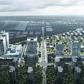 Modern Industrial Factory Park With Multiple Buildings Wide Roads And Green Landscaping