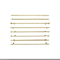 Golden Curtain Rods In Different Styles With Decorative Ends And Hooks