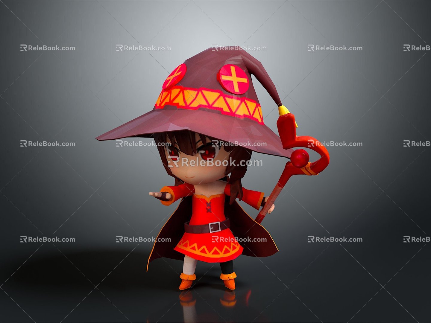 Female Elf Cartoon Witch Magic Witch Magic Girl Magician Elf Mage Warlock Wizard 3d model