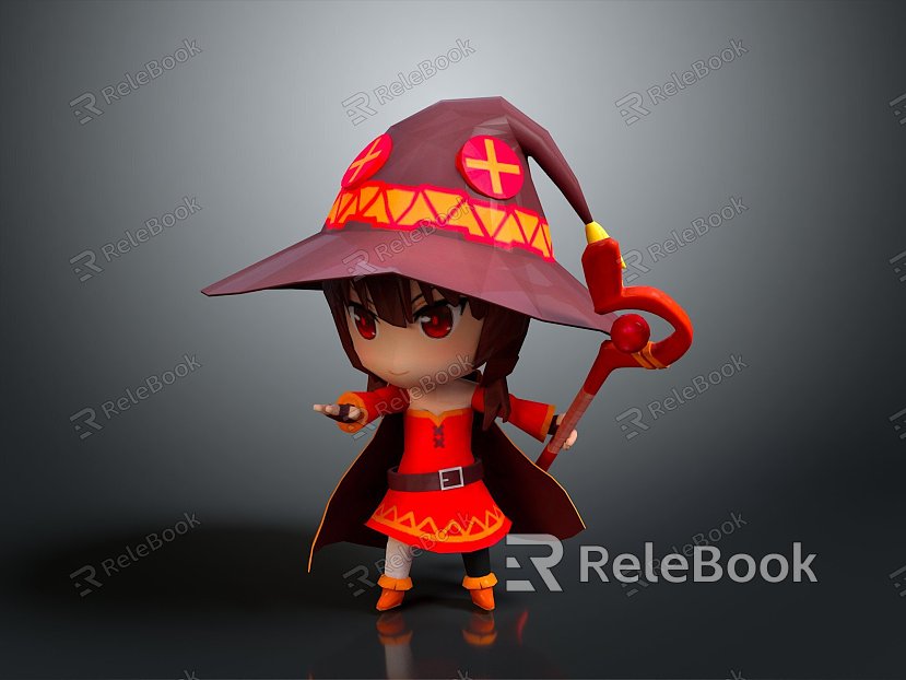 Female Elf Cartoon Witch Magic Witch Magic Girl Magician Elf Mage Warlock Wizard model