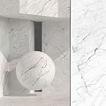 White Marble Sphere Component With Geometric Structure And Natural Vein Texture 3d model