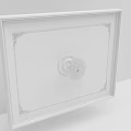 Modern White Ceiling Design with Intricate Frame and Decorative Central Element 3d model