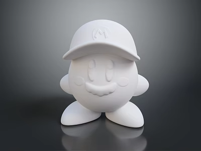 Game And Movie Character White 3D Model With Cap Smiling Face And Round Body 3d model