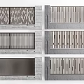 Modern Building Exterior Wall Designs With Metal Grille And Stone Patterns
