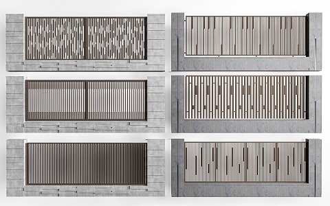 Community fence courtyard fence grille fence iron fence 3d model