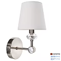 Modern Wall Sconce with White Lampshade and Crystal Decorative Metal Bracket
