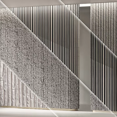 Modern Textured Background Wall With Various Patterns 3d model