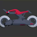 Futuristic Motorcycle Design With Red Black Color And Large Sleek Wheels