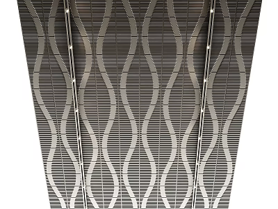 Stylish Ceiling With Wave Pattern And Metal Structure 3d model