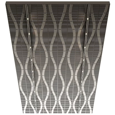 Stylish Ceiling With Wave Pattern And Metal Structure 3d model