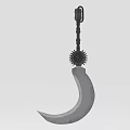 Decorative Metal Crescent Hook Design With Gear And Chain Elements