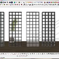Modern Frosted Glass Partition With Grid Design For Interior Room Divider