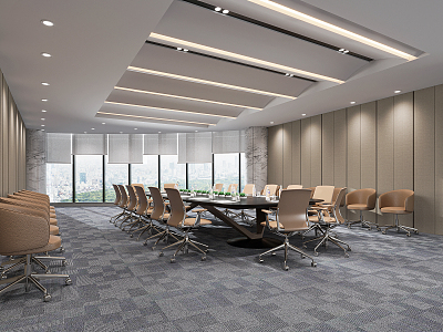 Modern Meeting Room Meeting Table and Chair 3d model