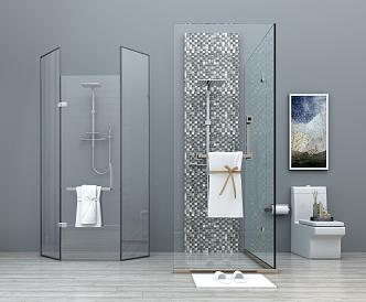 Modern shower room 3d model