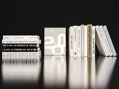 Modern Decorative Ornaments Set With Minimalist Design And Book Display On Tabletop 3d model