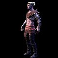 Fantasy Warrior Character With Muscular Build Wearing Spiked Leather Armor And Short Hair