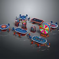 Colorful Casino Furniture Collection Featuring Roulette Tables Poker Tables And Gaming Desks