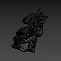 Detailed Mythical Fantasy Creature 3D Model With Glowing Eyes Scales And Claws