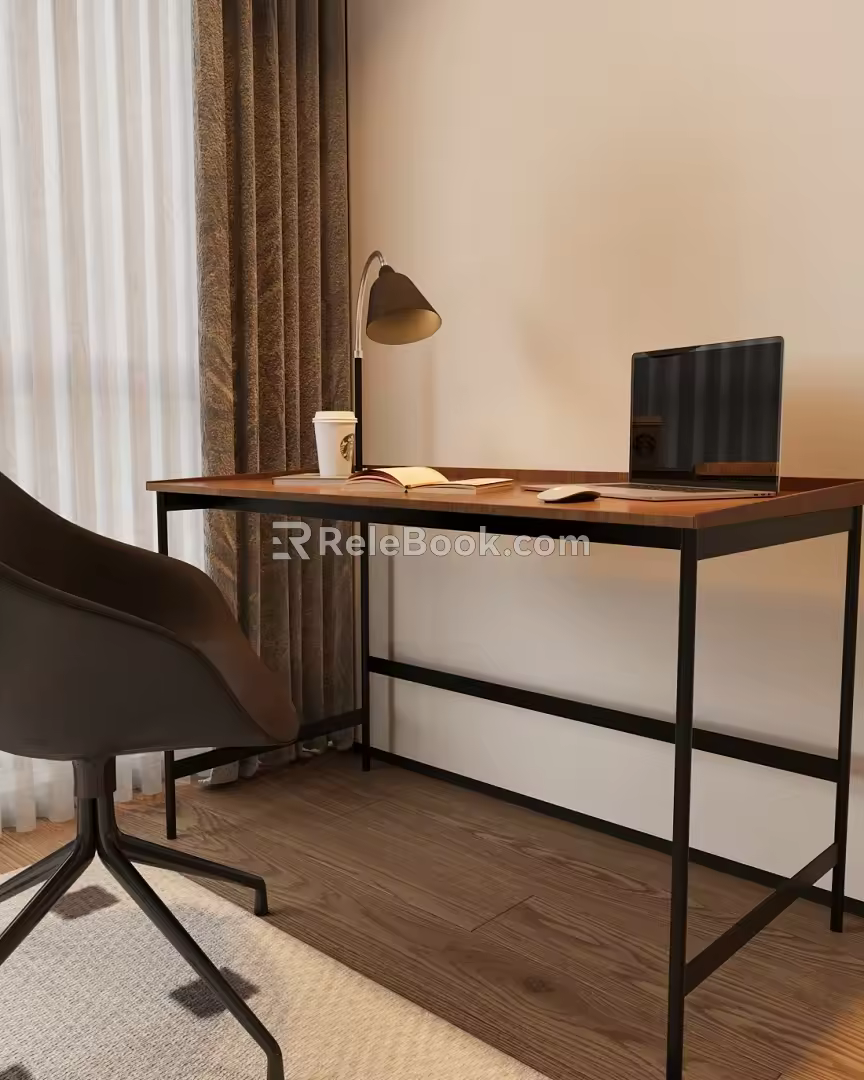 Modern Desk Chair Study Desk Writing Desk Computer Desk 3d model