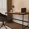 Modern Desk Chair Study Desk Writing Desk Computer Desk 3d model