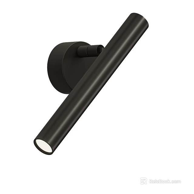 Black Metal Modern Minimalist LED Wall Mounted Long Cylindrical Wall Lamp 3d model 