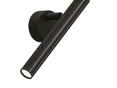 Black Metal Modern Minimalist LED Wall Mounted Long Cylindrical Wall Lamp 3d model