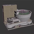 Futuristic Architecture Design With Circular Green Roof Multi Level Structure And Modern Layout