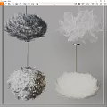 Decorative Modern Chandeliers With Various Textured Gray And White Design Styles
