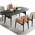 Dining table and chair 3d model