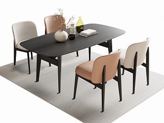 Dining table and chair 3d model