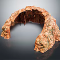 Natural Stone Arch Structure With Organic Curved Design And Rough Reddish Brown Texture 3d model