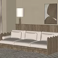 Chinese style multi-person sofa floor lamp hanging picture 3d model