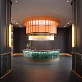 Modern hotel lobby bar table lamp bar table sketch ornaments wall lamp 3d model