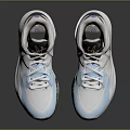 High Top Nike Sneakers in White and Light Blue with Logo Black Sole and Laces