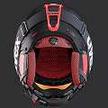 LIVEX Black Red Ski Helmet With Ventilated Mesh Padding And Adjustable Strap 3d model