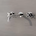 Chrome Wall Mounted Faucet With Dual Handles Modern Design For Bathroom
