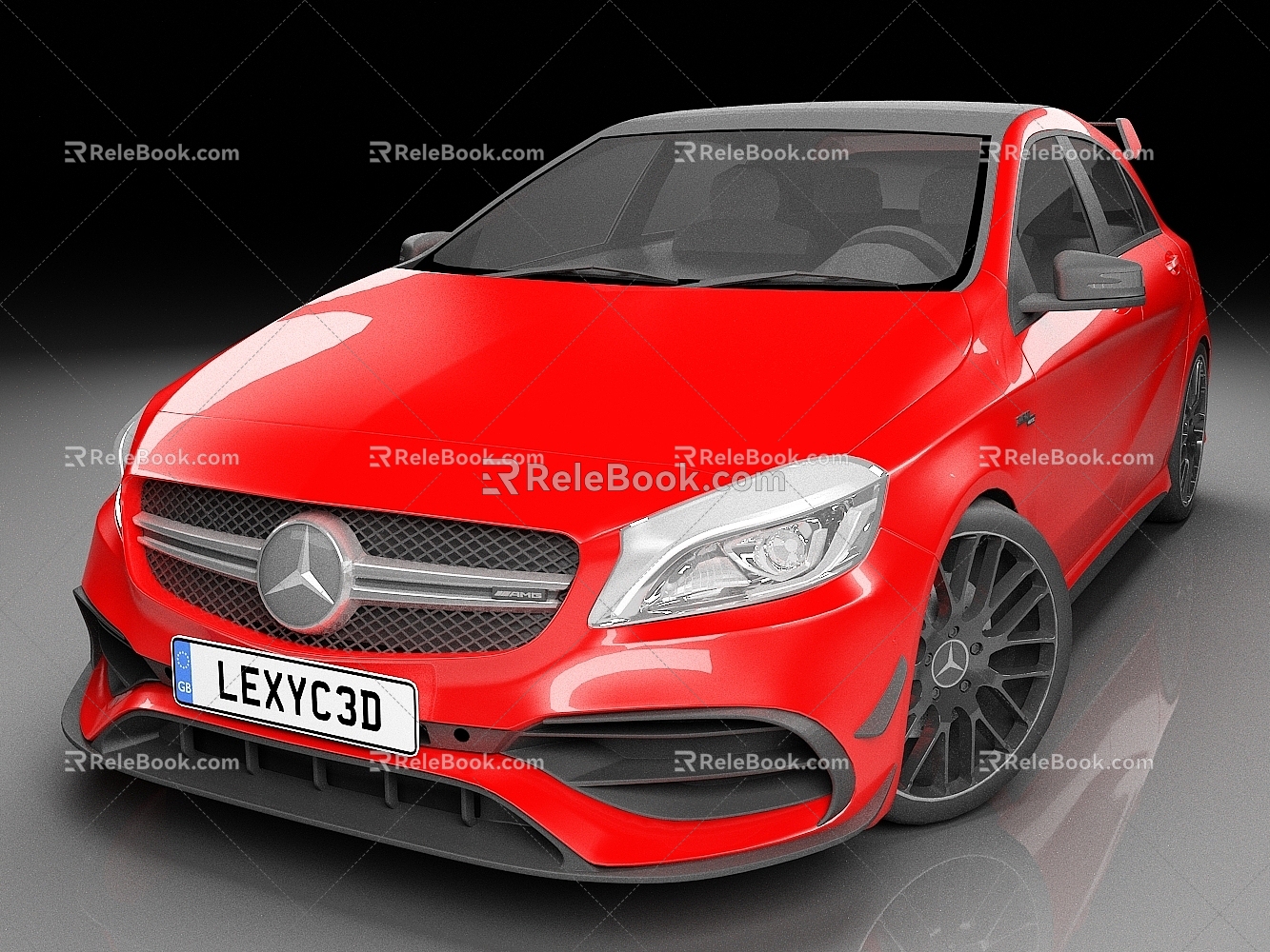 Mercedes-Benz amg a45 2018 car sedan luxury car racing sports car 3d model