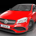 Red Mercedes Benz Car With Sporty Front And Stylish Details
