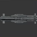 Detailed Large Metallic Grey Water Vessel With Tower Structure And Long Hull