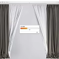 Curtain Fabric Curtain Window Screen Tulle Gauze Curtain 3d model