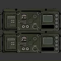 Military Weapon System Equipment With Green Rugged Case Stacked Display Panels And Tactical Interfaces