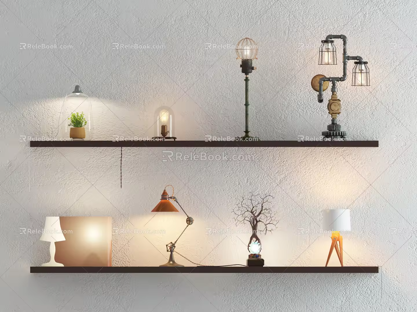 Industrial LOFT Table Lamp Table Lamp Combination 3d model