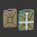 Vintage Metal Jerry Cans With Wehrmacht 1942 Markings And White Cross Design