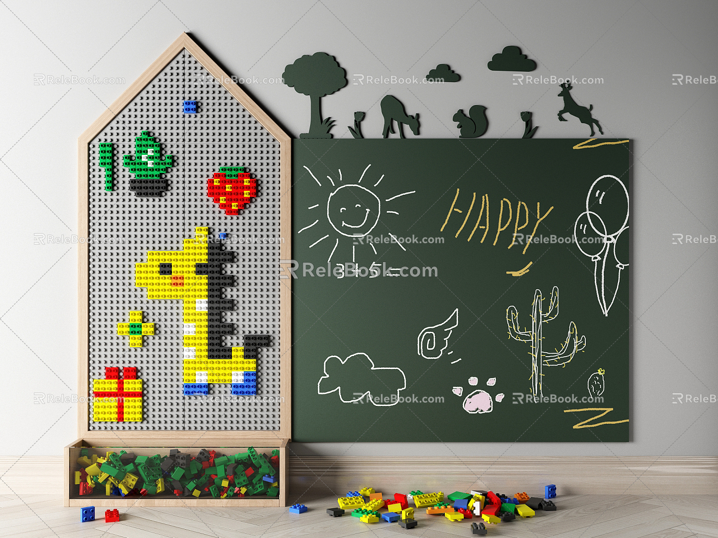 Modern Lego Lego Chalkboard Wall 3d model