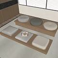 Japanese Style Tatami Room Home Living with Wooden Platforms Various Colors Round and Square Cushions