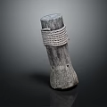 Wooden Stone Decorative Log With Natural Texture And Rope Wrapping Design