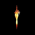 Fantasy Flame Weapon Featuring Fiery Yellow Red Blade And Ornate Hilt Design