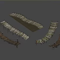 Rustic Wooden Bridges With Curved Straight And Railed Designs For Landscaping
