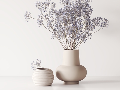 Modern vase ornaments floral 3d model