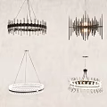 Modern Contemporary Chandelier Designs Featuring Geometric Shapes Metal Frames And Linear Patterns 3d model